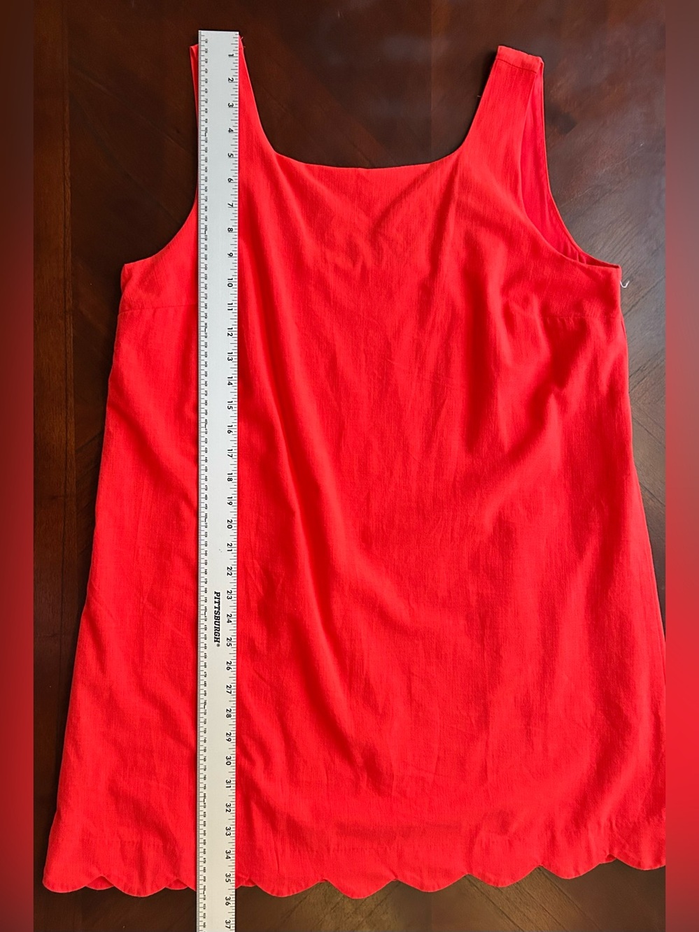 kate spade Bright Orange Scalloped Hem Mini Dress size L - Picture 4 of 9